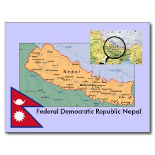 Nepal Map Postcard