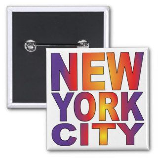 New York City New York NY Block Letter Pinback Button