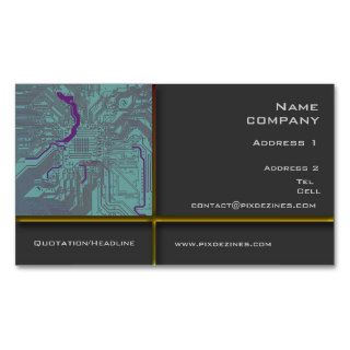 Computer Circuit board profile cards Business Card Templates