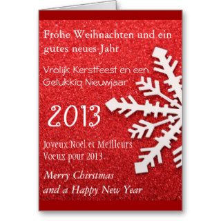 New Year's card in four languages Greeting Card