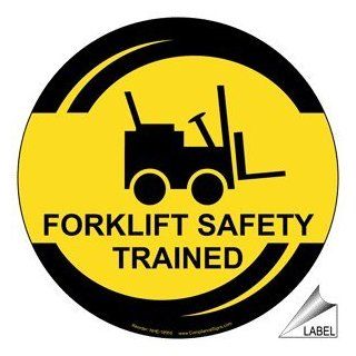 Forklift Safety Trained Label NHE 18955 Hard Hat / Helmet Labels  Message Boards 