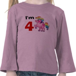 4 year old birthday girl gift ( unicorn pony ) t shirt