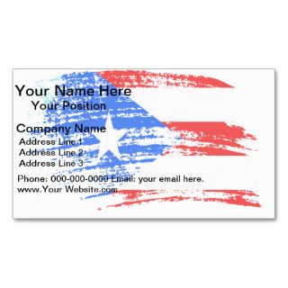 Diseño puertorriqueño fresco de la bandera tarjeta personal de