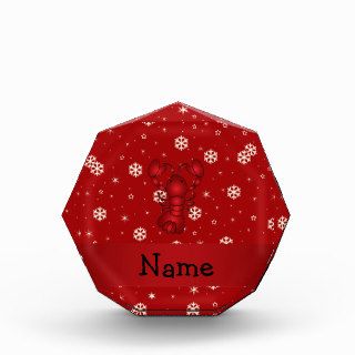 Personalized name lobster red snowflakes award