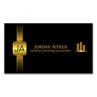 Black and Gold Coins CPA Accountant Business Cards
