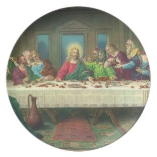 Vintage Last Supper with Jesus Christ and Apostles Dinner Plate