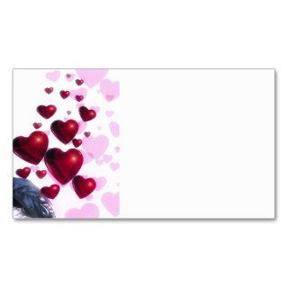 Pretty Rose with Red and Pink Hearts Love Gifts Business Card Template