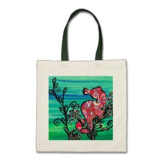 The Paisley Seahorse budget tote Canvas Bags