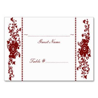 Scarlet Swirl Dots Wedding Seating Card Business Card Templates