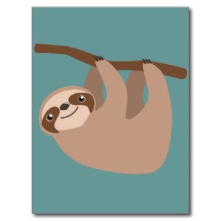 Cute Three Toed Sloth Postcard