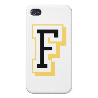 Black and Yellow Letter F iPhone 4 Case