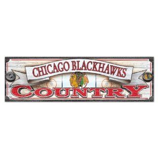 Chicago Blackhawks 9x30 Wood Sign  Sports Fan Street Signs  Sports & Outdoors