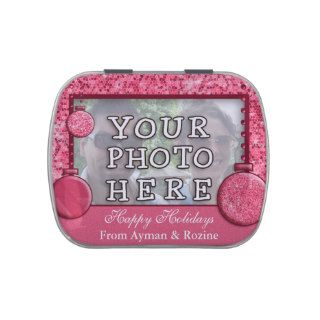 Glitter Christmas Gift Family Photo Party Favor Candy Tins
