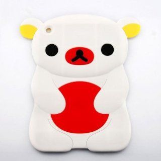 HJX White Ipad Mini New Lovely 3D Cartoon Animal Bear Soft Silicone Skin Case Protector Cover for Apple Ipad Mini Cell Phones & Accessories