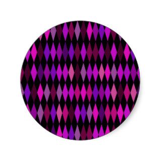 purple and pink pattern round stickers