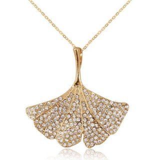Fashion White Crystal Gold Tone Cute Pendant Long Chain Necklace 47cm   Beta Jewelry Jewelry