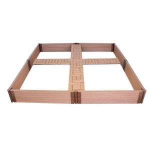 Frame It All 8 ft. x 8 ft. x 12 in. Raised Garden Bed with Garden Tiles Cross Pattern DISCONTINUED 300001100