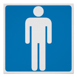 Men's Restroom Highway Sign Posters