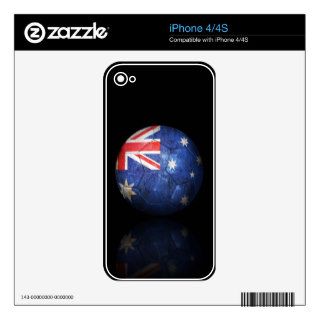 Worn Australian Flag Football Soccer Ball Decal For iPhone 4