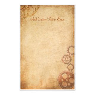 Vintage Steampunk Gears Parchment Stationery Paper