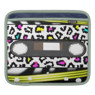 Cassette Tape, cheetah print girly glitter stripes Sleeve For iPads