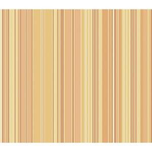 The Wallpaper Company 8 in. x 10 in. Orange and Yellow Stripe Wallpaper Sample WC1280169S