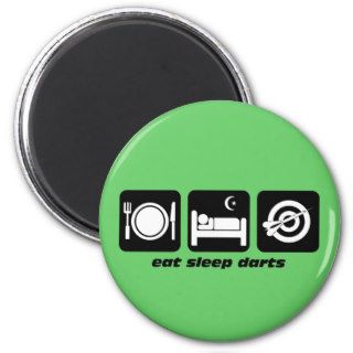 Eat sleep darts fridge magnets