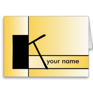 Dynamic Initial K Logo Gold Greeting Card
