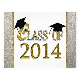 Class Of 2014 Silver & Gold Graduation Invitations