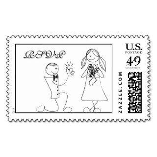Line Drawing Wedding Stamp