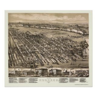 Hoboken, NJ Panoramic Map   1881 Poster