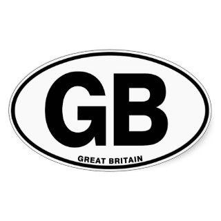 Great Britain GB Oval International ID Code Letter Oval Stickers