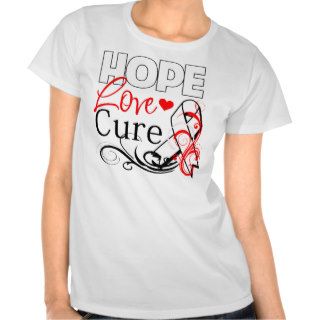 Bone Cancer Hope Love Cure T Shirts