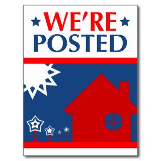 we're posted announcement  pop home post cards