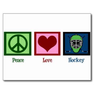 Peace Love Hockey Post Cards