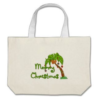 Merry Christmas Palm Tree HZT Tote Bag