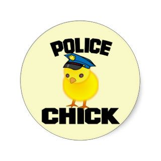 Police Woman Round Sticker