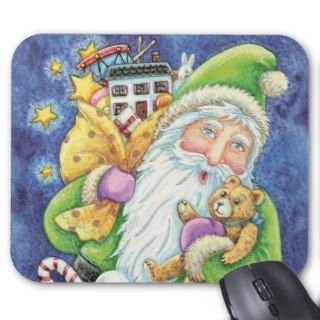 Cartoon Christmas Santa Claus Toys Chimney Snow Mousepads