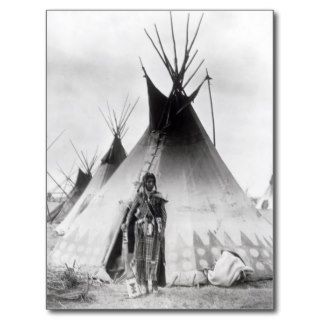 Blackfoot Brave, near Calgary, Alberta, 1889 Post Card
