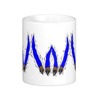 Wildcats Claw Ripping Through Design   Blue Coffee Mugs