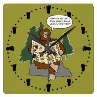 Bigfoot Gifts Funny Sasquatch Cartoon Wall Clock