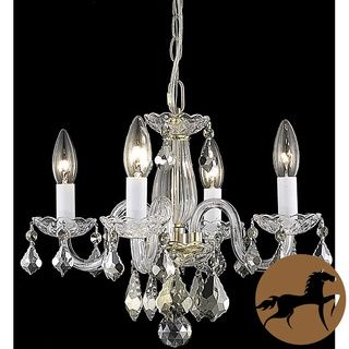 Christopher Knight Home Crystal 62234 4 light Gold Chandelier Christopher Knight Home Chandeliers & Pendants