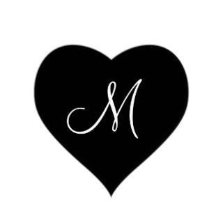 Wedding Hearts Monogram Letter M Wedding Envelope Sticker