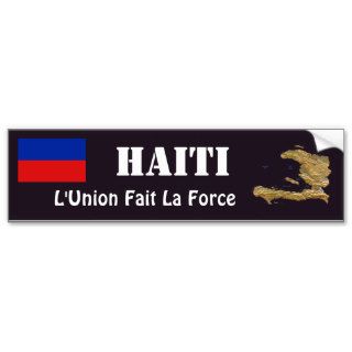 Haiti Flag and Map Bumper Sticker