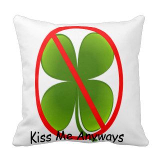 Shamrock Kiss Sign Pillow