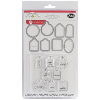 Sizzix Framelits Dies 8/Pkg With Clear Stamps By Doodlebug Tags Sizzix Cutting & Embossing Dies