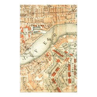 Vintage London River Thames Map accessories & gift Customized Stationery