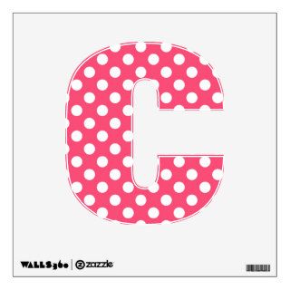 Pink & White Polka Dot Letter C Wall Decal