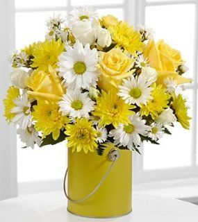 FTD Color Your Day With Sunshine Bouquet   DELUXE  Fresh Cut Format Mixed Flower Arrangements  Grocery & Gourmet Food