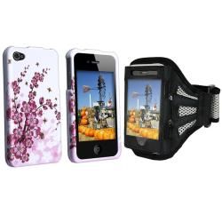 2 Piece 'Spring Flowers' Armband/ MYBAT Case for Apple iPhone 4 Eforcity Cases & Holders